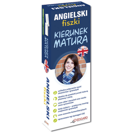 Angielski fiszki Kierunek Matura (1020 fiszek + instrukcja)