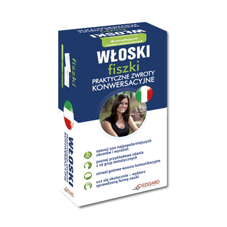 Włoski fiszki Praktyczne zwroty konwersacyjne (500 fiszek + instrukcja)