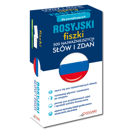 Rosyjski fiszki 500 najważniejszych słów i zdań  (500 fiszek + instrukcja)
