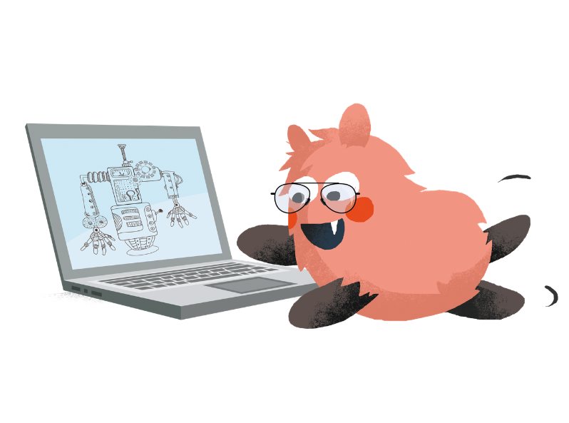 Gryzka – różowa Bazgraczka, konstruktorka i odkrywczyni