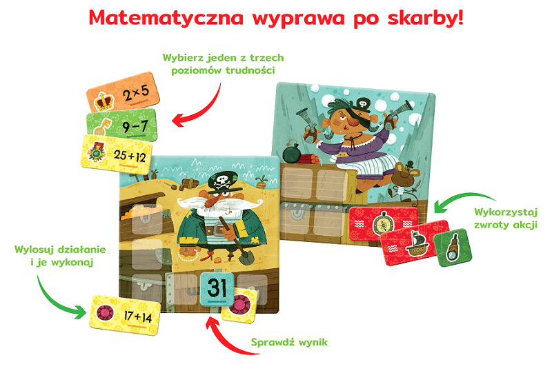 Kumaci piraci. Gra matematyczna -mnożenie w zakresie 1–50.