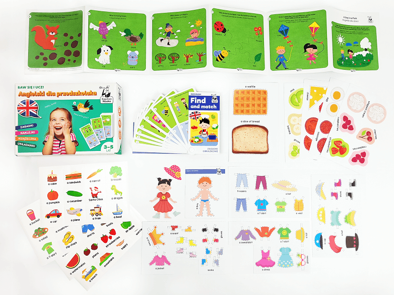 Baw się i ucz! Angielski dla przedszkolaka (3–5 lat) to zestaw pomysłowych  i rozwijających zabaw