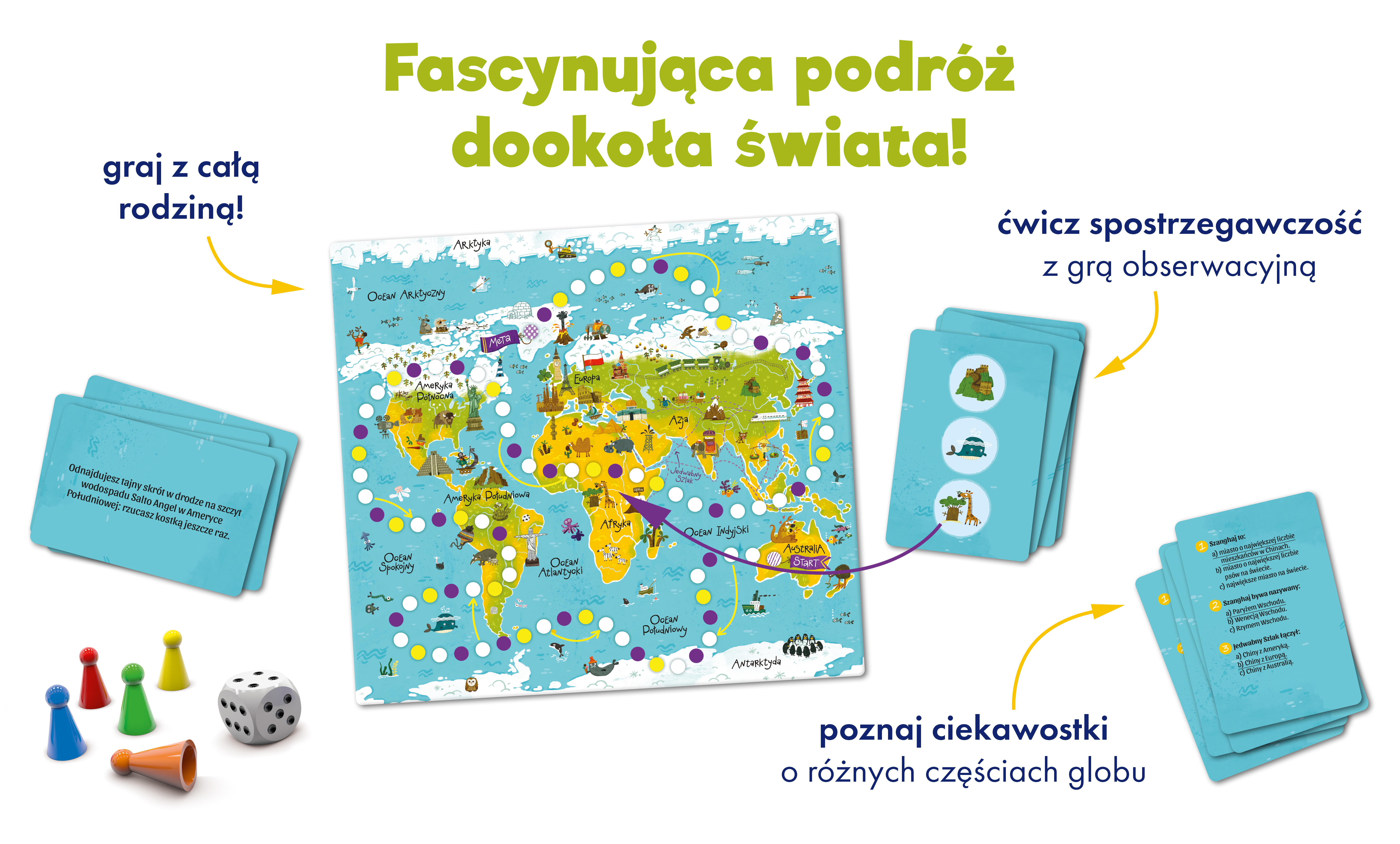 Środek / wizualizacja gry edukacyjnej Świat Kapitan Nauka