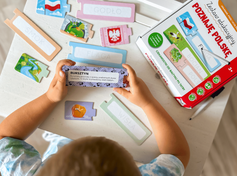Zestaw edukacyjny. Poznaję Polskę. Książka + puzzle do pisania – zestaw do nauki pisania i odkrywania polskiej geografii dla dzieci od 3 lat