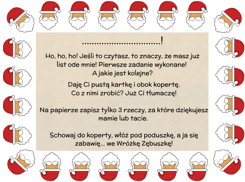 List do Świętego Mikołaja Kapitan Nauka