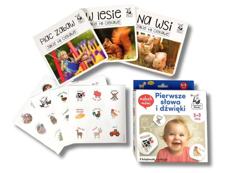 Zestaw książeczek kartonowych Maluch mówi - pierwsze słowa i dźwięki dla dzieci od 1 do 3 lat