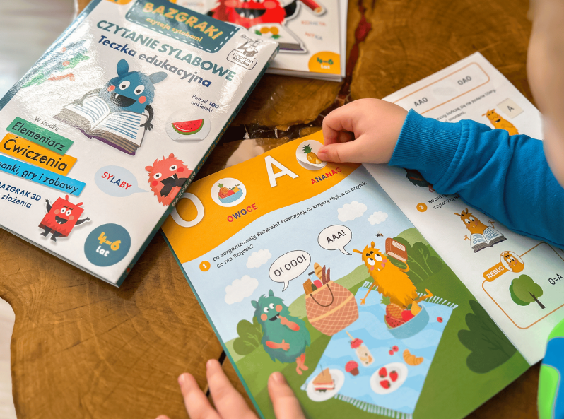 Bazgraki czytają sylabami – teczka edukacyjna do nauki czytania metodą sylabową dla dzieci 4–6 lat