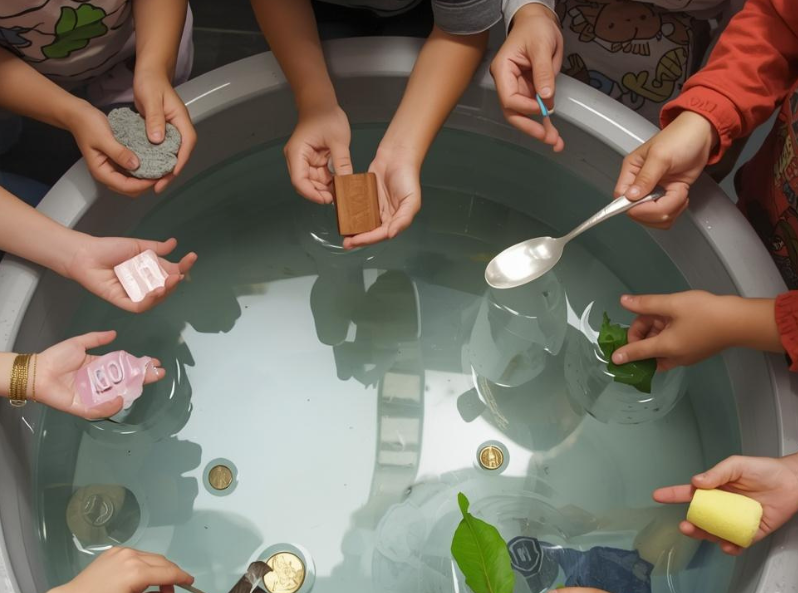 Eksperyment pływa czy tonie – przedszkolaki badają przedmioty w wodzie