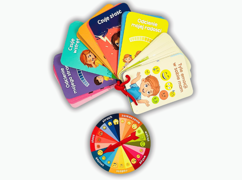 Zestaw edukacyjny Emocje. Zabawy dla dzieci z kołem emocji i książeczką aktywności