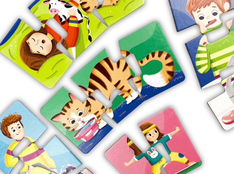 Pierwsze puzzle. W domu – puzzle edukacyjne dla dzieci od 18. miesiąca życia ze scenkami z codziennych czynności