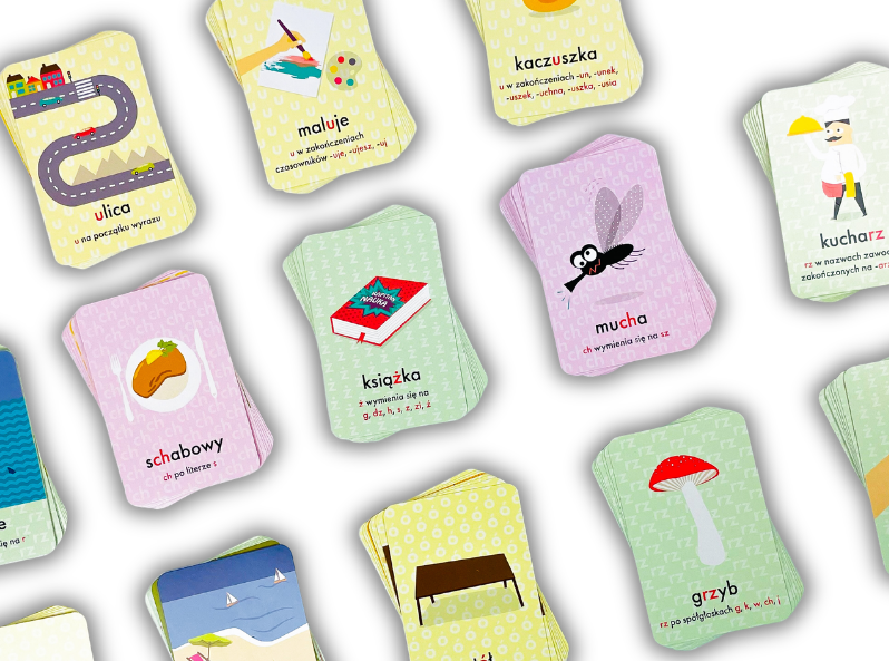 EDUseria. Ortografia. Gra karciana - edukacyjna gra ortograficzna dla dzieci 7+