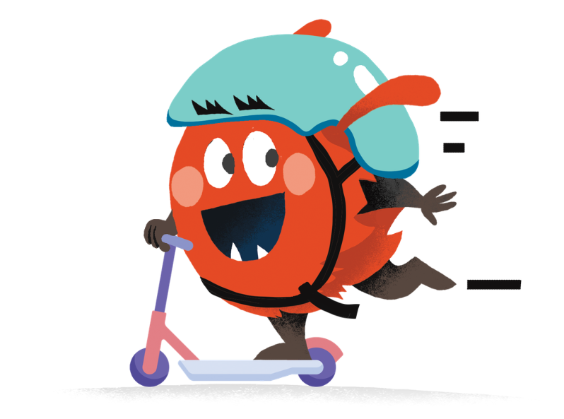 Fryga – czerwony stworek, miłośniczka sportu i przyrody