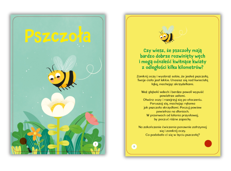Trening mindfulness – karta Pszczoła, ćwiczenie uważności dla dzieci w przedszkolu
