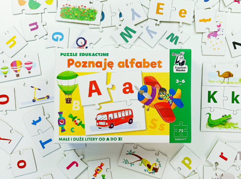 Puzzle edukacyjne. Poznaję alfabet –puzzle do nauki liter dla przedszkolaków 3–6 lat