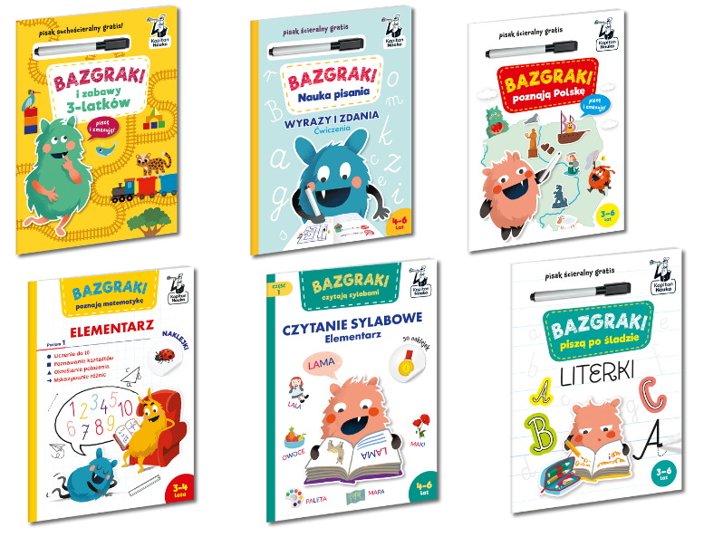 Książki z serii Bazgraki marki Kapitan Nauka