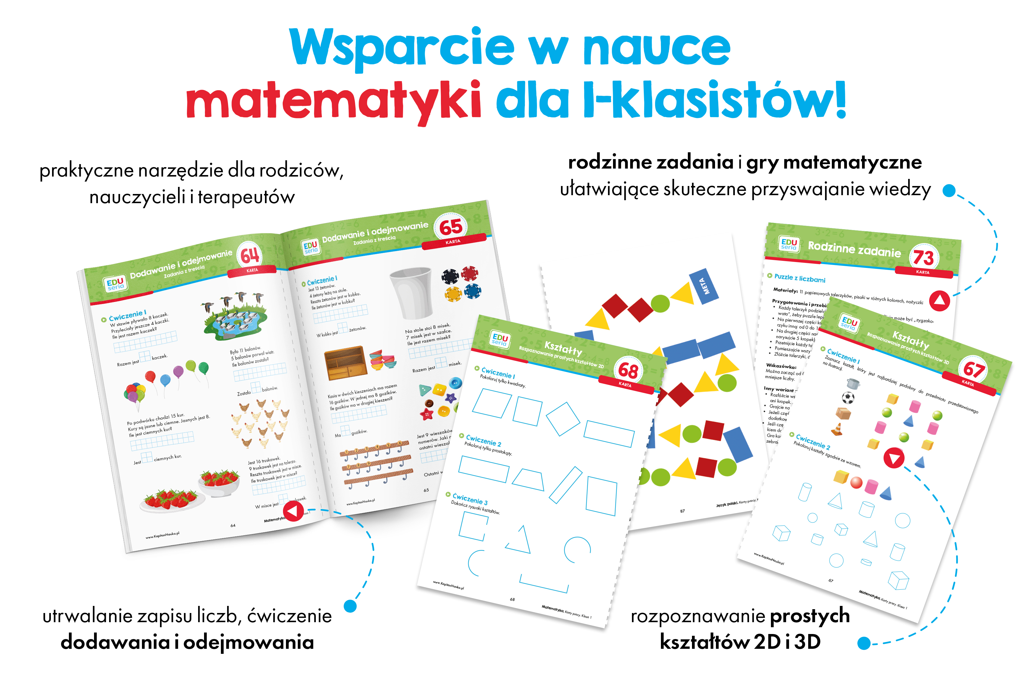 Środek EDUseria. Matematyka. Karty pracy. Klasa 1 Kapitan Nauka