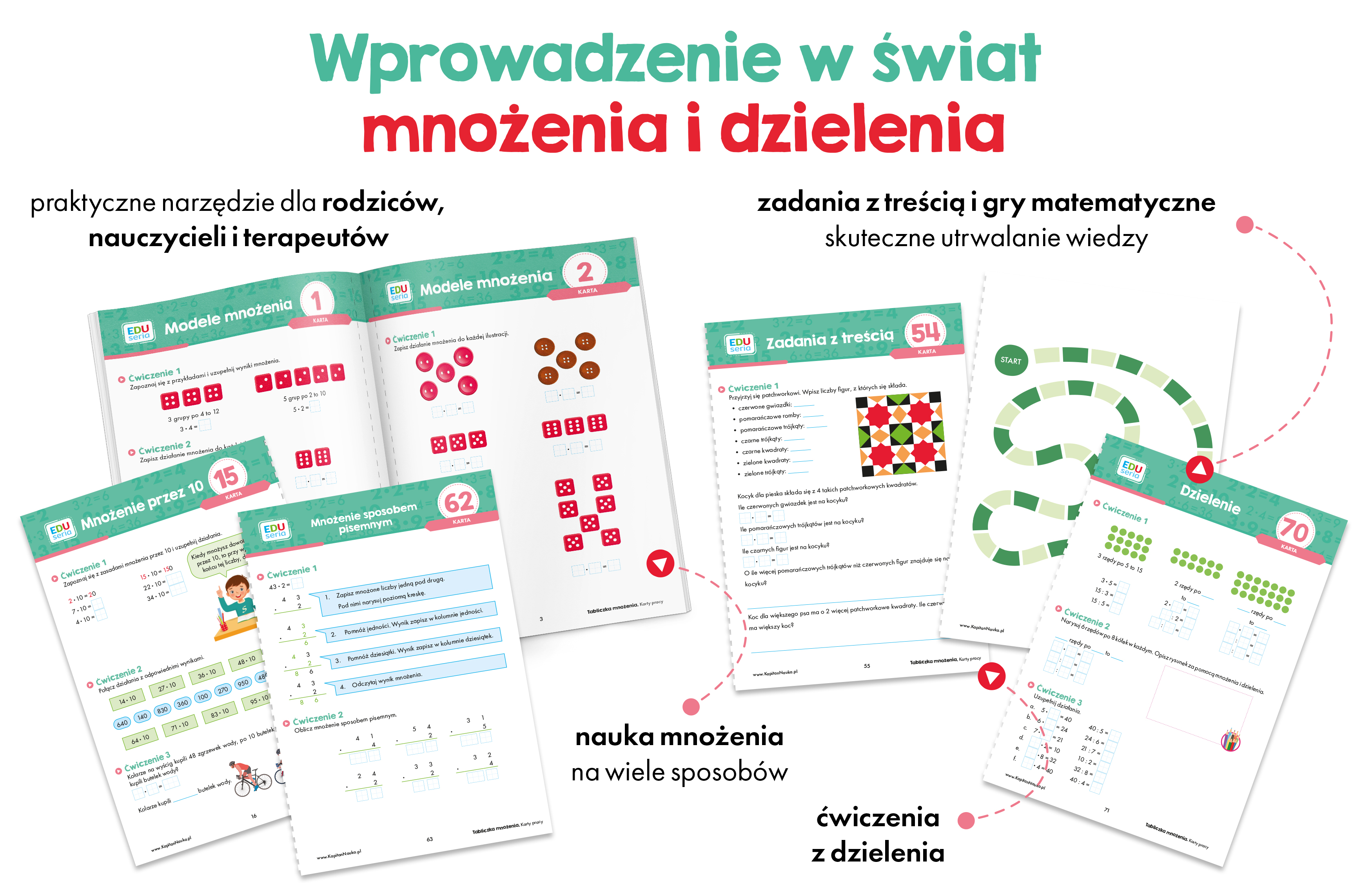 Środek Kart pracy Tabliczka Mnożenia EDUseria Kapitan Nauka