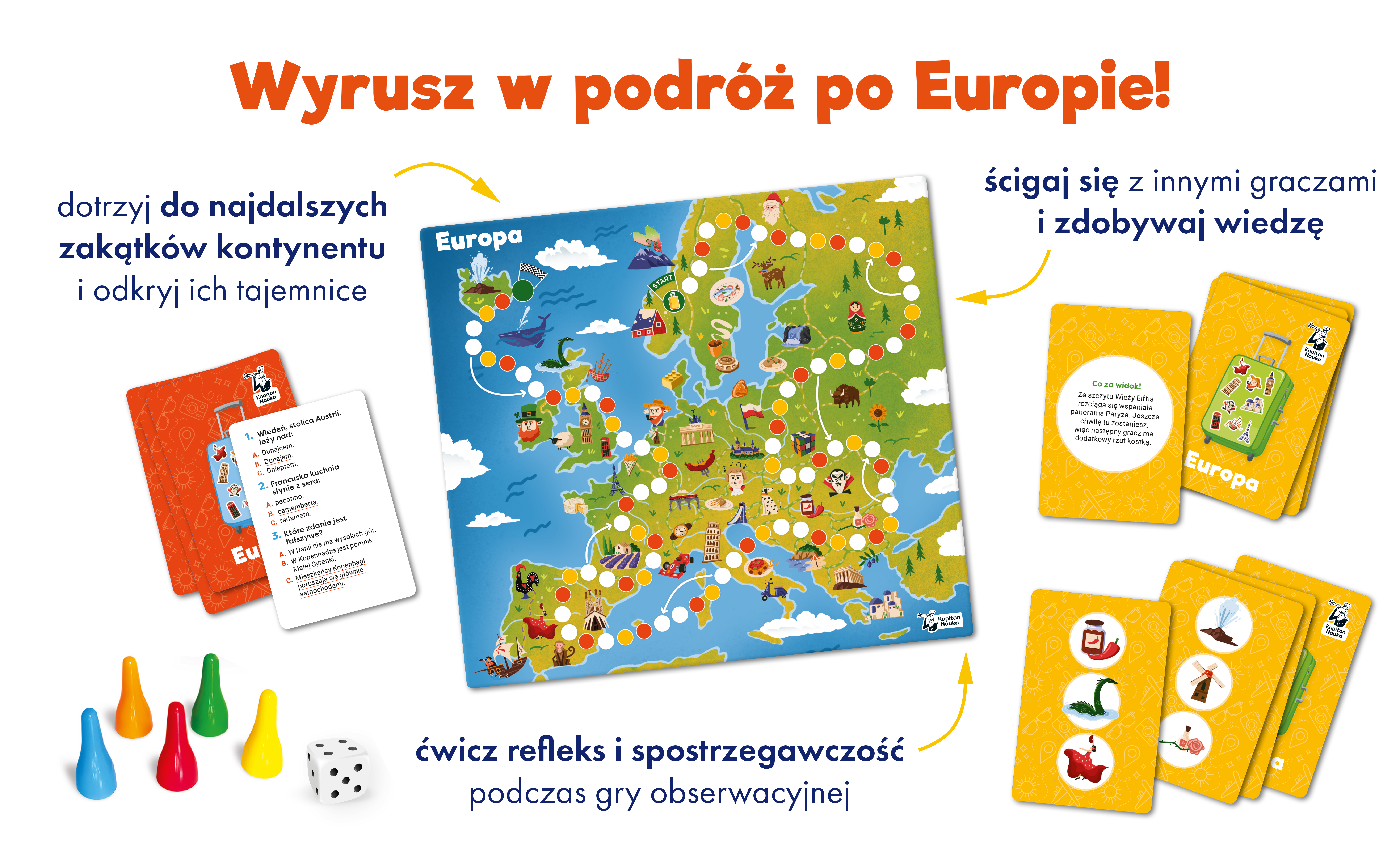 Wizualizacja gry planszowej Europa Kapitan Nauka