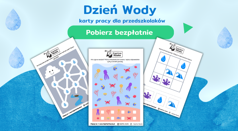Karty pracy na Dzień Wody do pobrania Kapitan Nauka