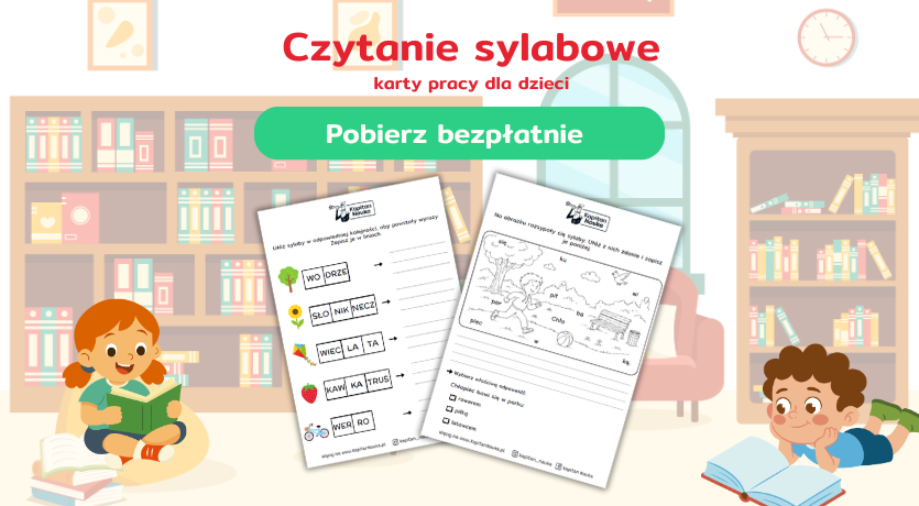 Darmowe karty pracy czytanie sylabowe dla dzieci do pobrania Kapitan Nauka