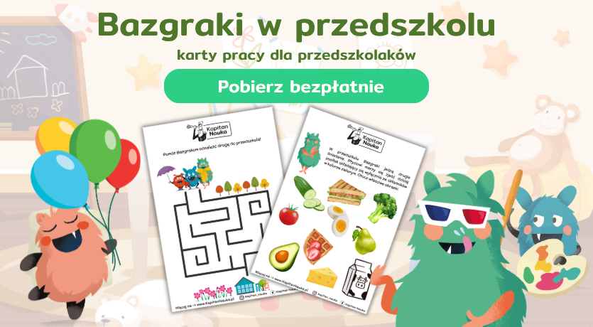 Darmowe karty pracy Bazgraki w przedszkolu do pobrania Kapitan Nauka