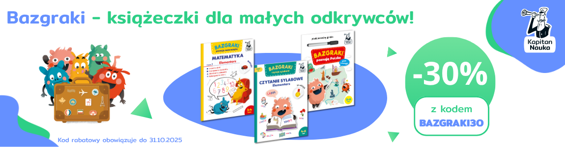 Bazgraki książeczki edukacyjne dla dzieci Kapitan Nauka Promocja 30%