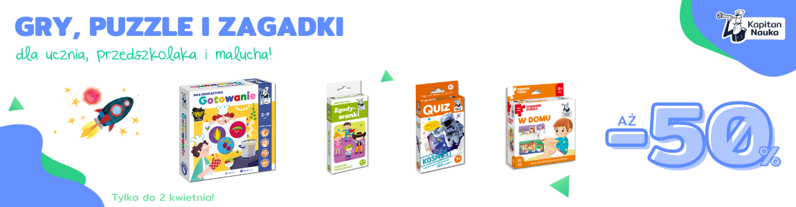 Zagadki i puzzle dla ucznia i przedszkolaka 50% taniej Kapitan Nauka