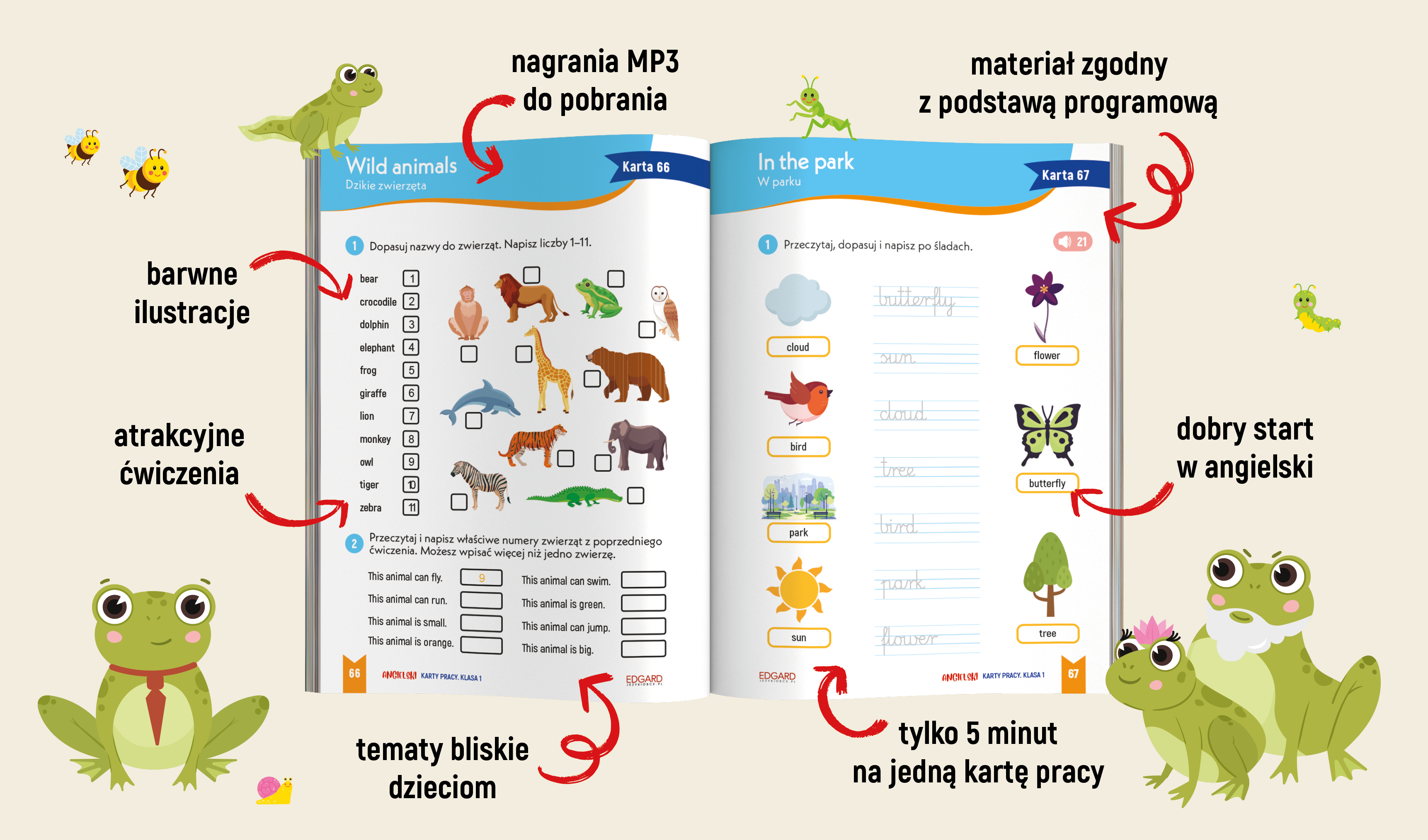 Montessori. Karty sensoryczne. Zwierzęta  2+ | Dotknij i poczuj - wypukłe elementy!