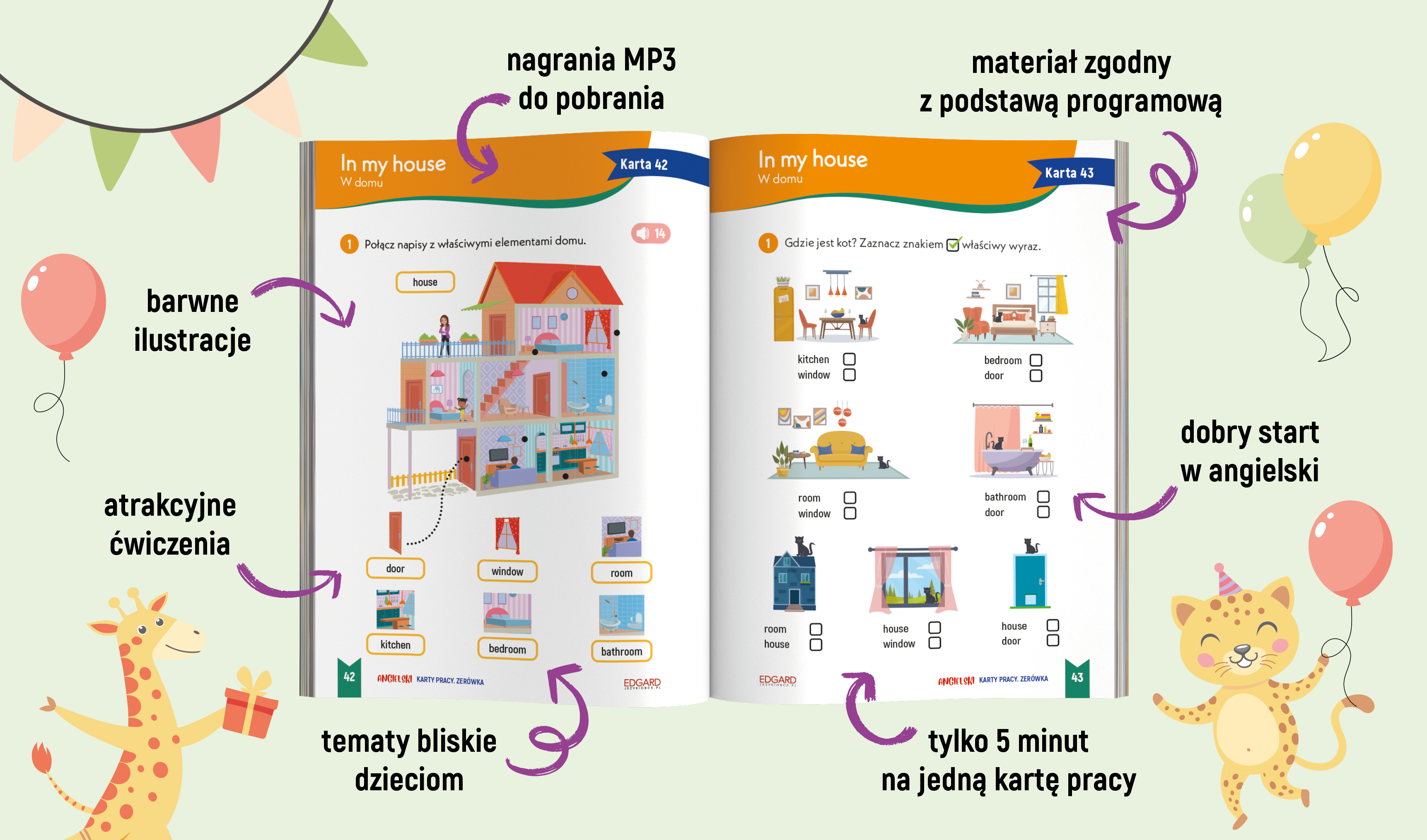 Montessori. Karty sensoryczne. Zwierzęta  2+ | Dotknij i poczuj - wypukłe elementy!