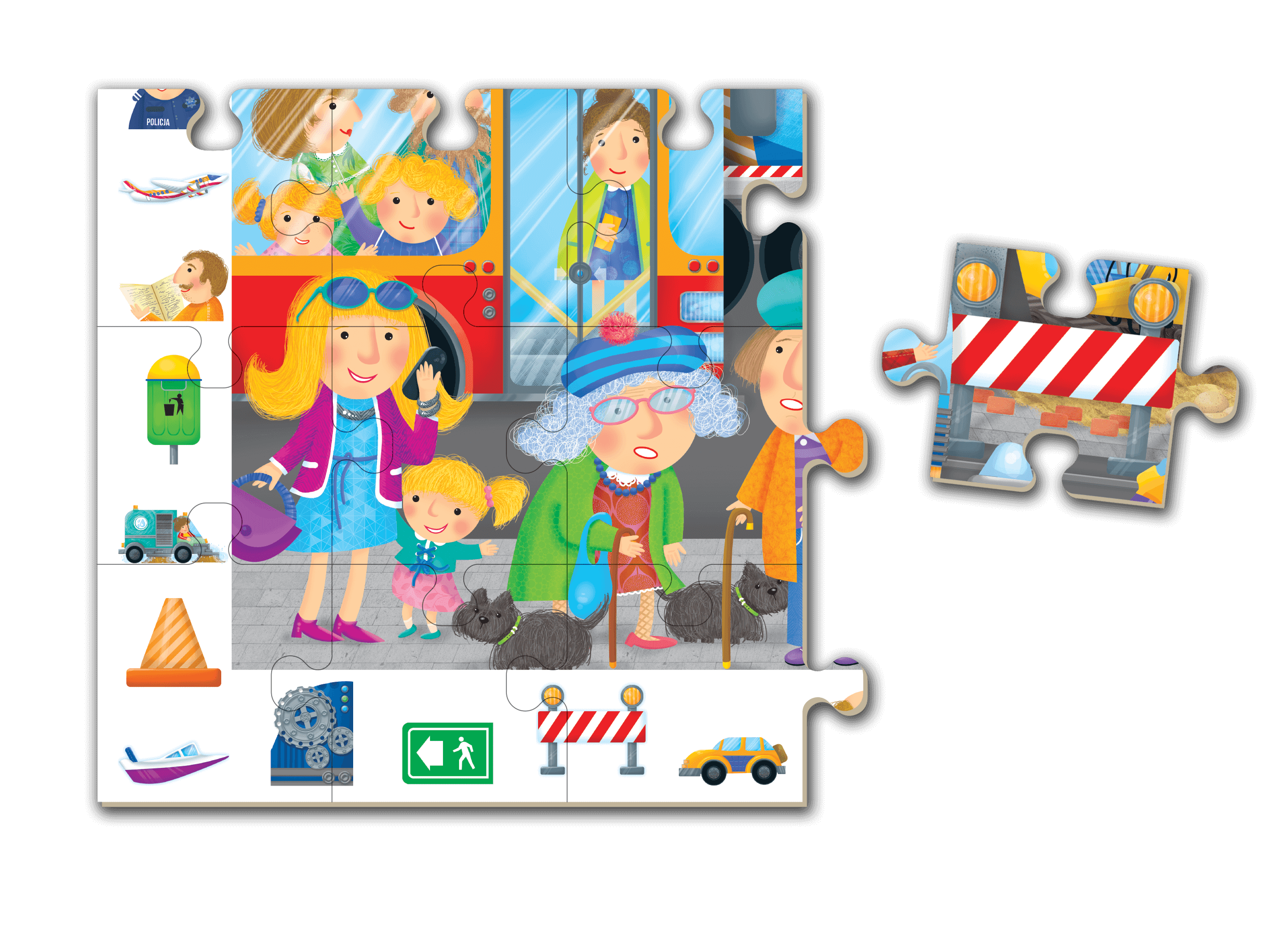 puzzle obserwacyjne pojazdy