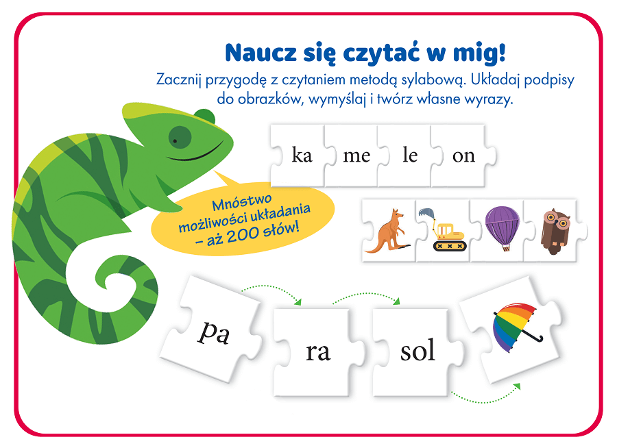 Zabawa w sylaby. Układanka edukacyjna (4-8 lat). Kapitan Nauka - wizualizacja