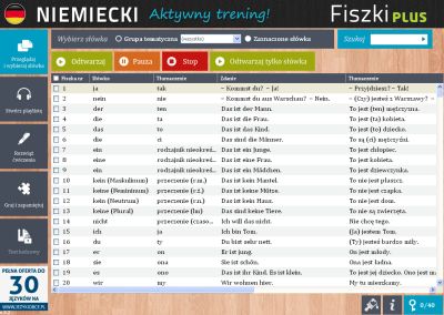 Niemiecki Fiszki PLUS dla początkujących 1 - ćwiczenie 1