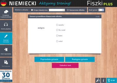 Niemiecki Fiszki PLUS dla początkujących 1 - ćwiczenie 2