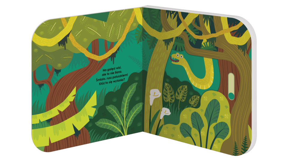 Dotknij i przesuń. Kto mieszka w dżungli - książka dla dzieci od 2 roku życia
