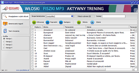 Włoski fiszki Praktyczne zwroty konwersacyjne - kurs języka włoskiego