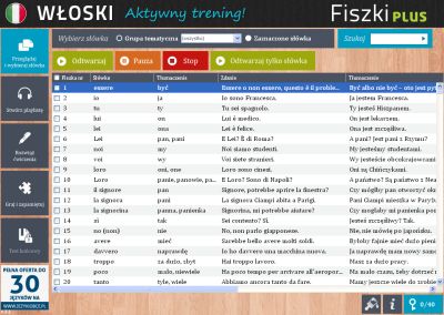 Włoski Fiszki PLUS 1000 najważniejszych słów dla początkujących - ćwiczenie 2
