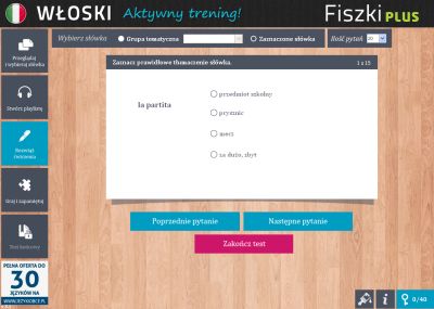 Włoski Fiszki PLUS 1000 najważniejszych słów dla początkujących - ćwiczenie 3