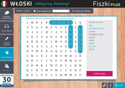 Włoski Fiszki PLUS 1000 najważniejszych słów dla początkujących - ćwiczenie 4