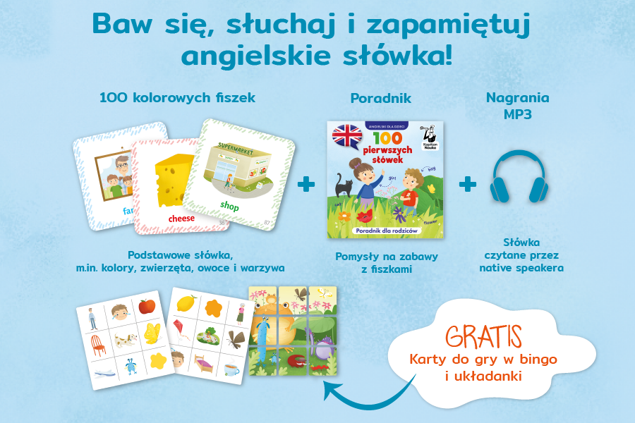 Wizualizacja Angielski dla dzieci. 100 pierwszych słówek. Fiszki