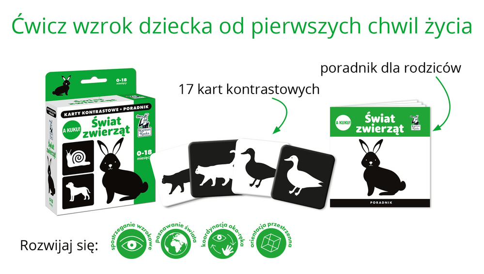 A kuku! Świat zwierząt - karty kontrastowe dla najmłodszych